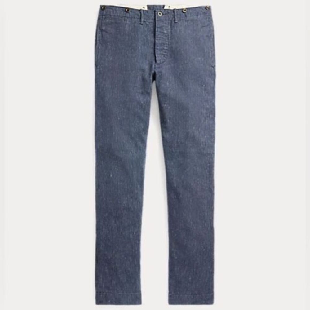 Ralph Lauren Indigo Linen-Cotton Officer’s men Pant 30X32 -k7